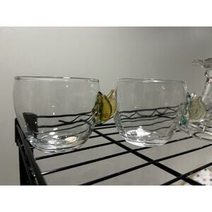 Princess House Crystal butterfly votive Candle holders 1473 Hand Blown